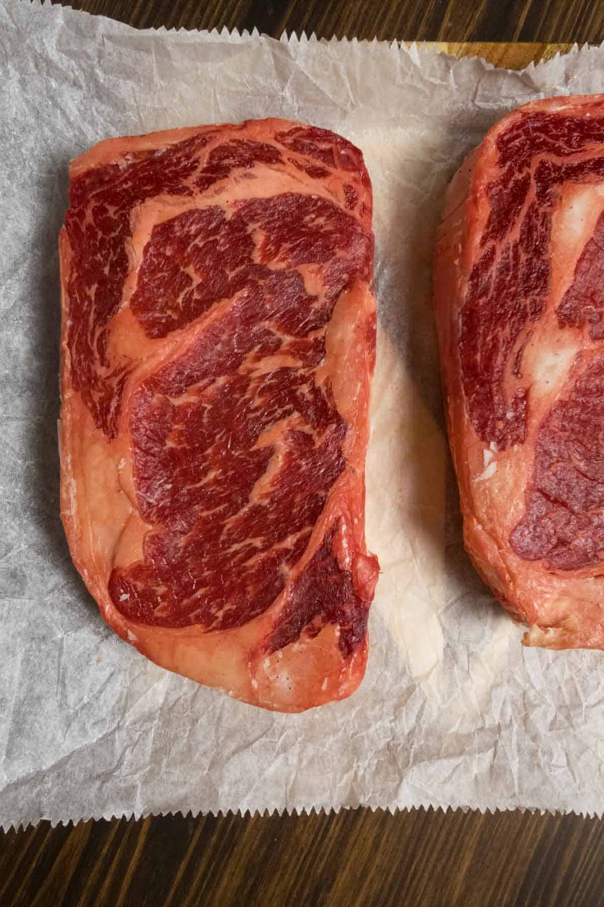 Steak after 24 hours with salt on it.