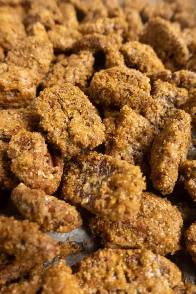 Close up of the texture on the pecans. 