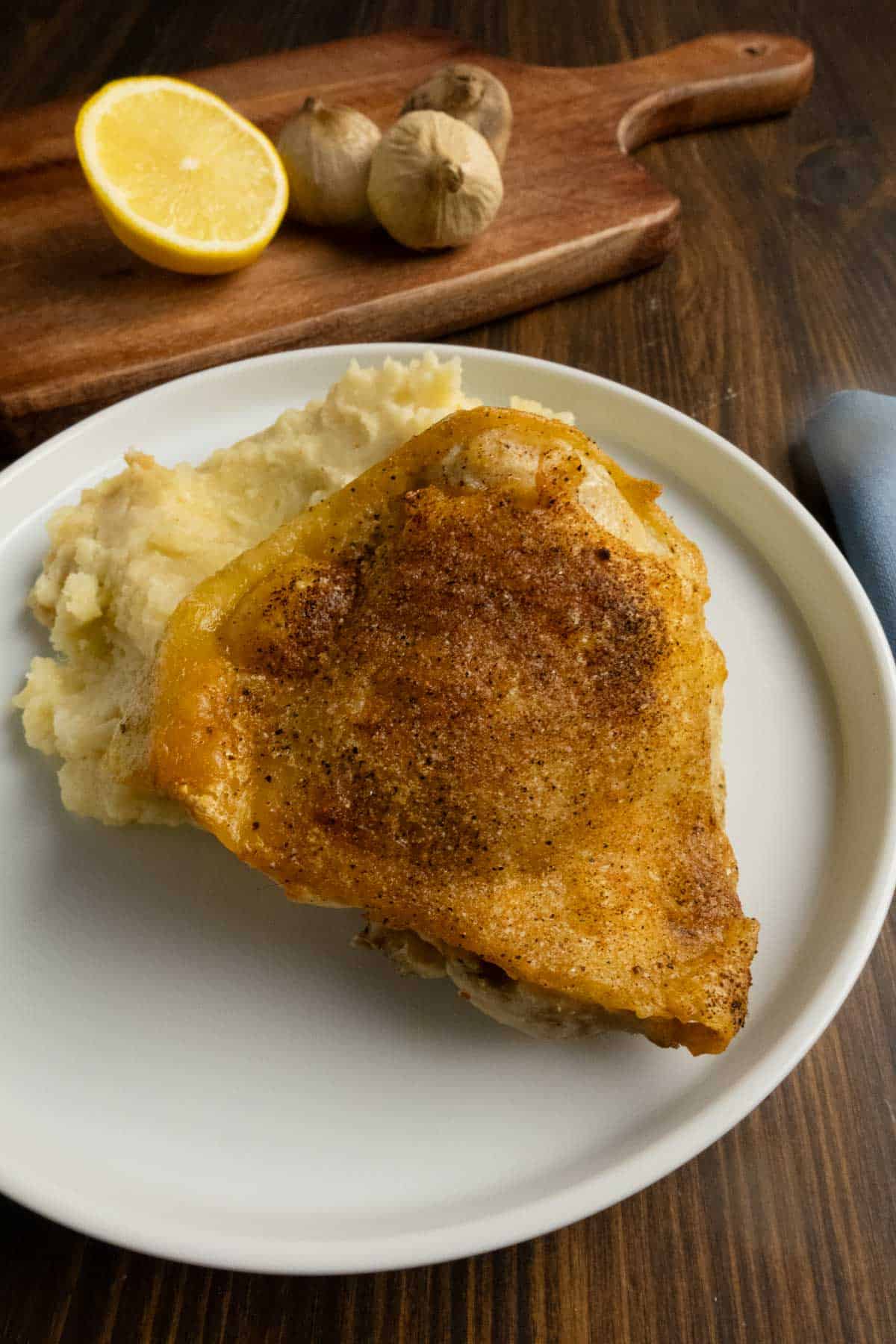 Crispy chicken thigh without sauce.