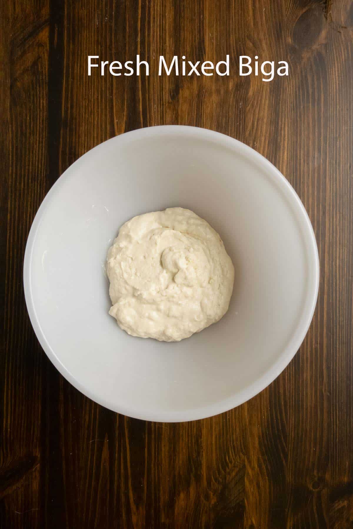 Fresh mixed biga in a bowl.