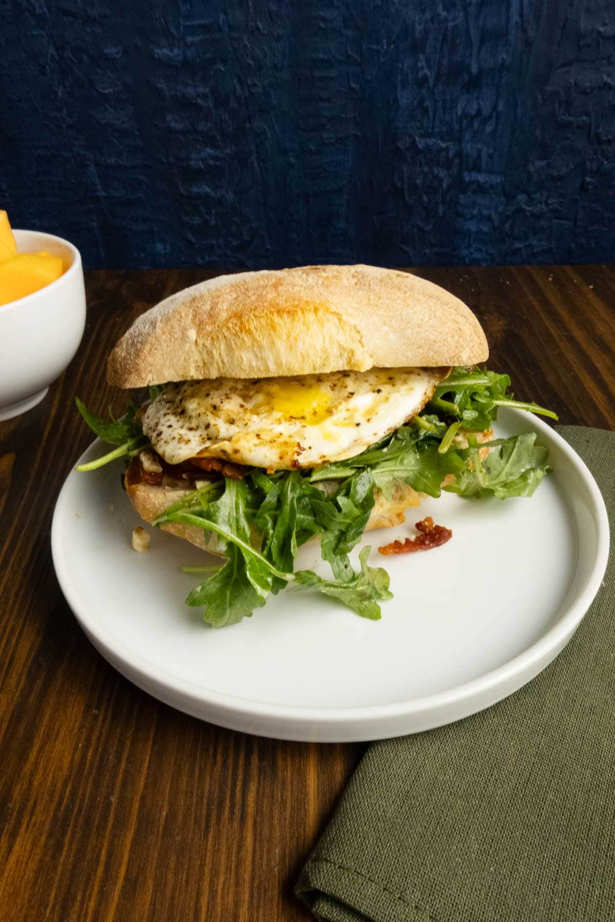 Yolky fried egg sandwich.