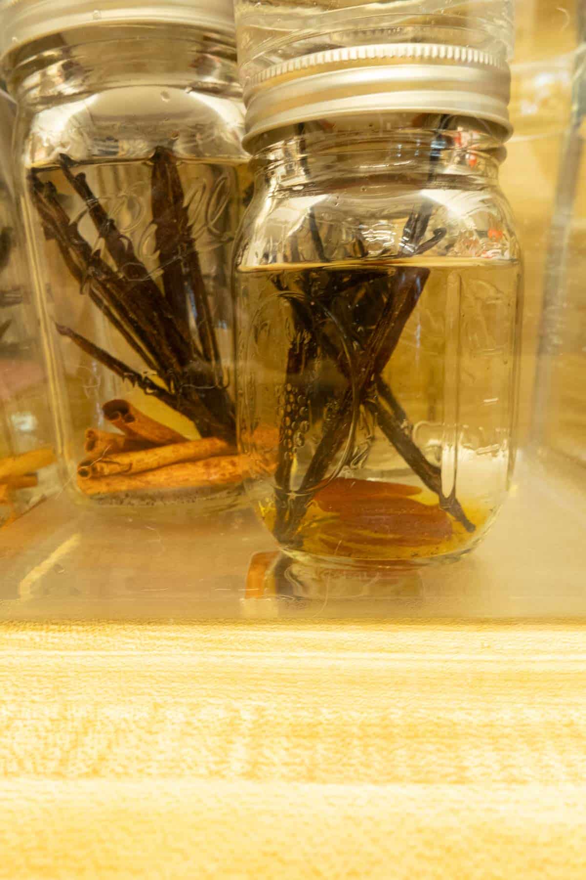 Jars in the water bath just beginning to extract.