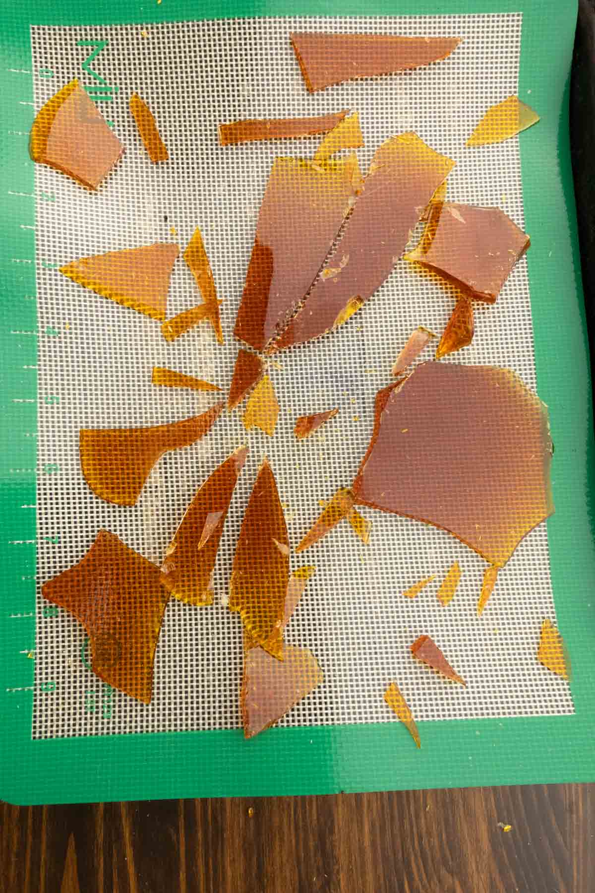 Caramel broken into large shards.