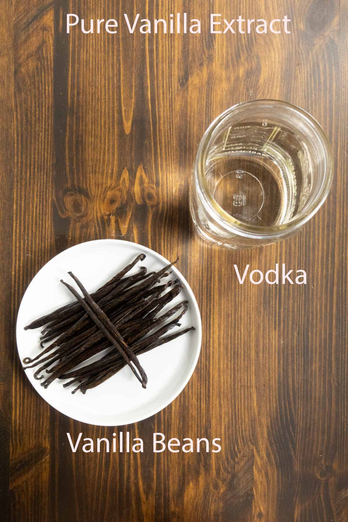 Vodka and vanilla beans.