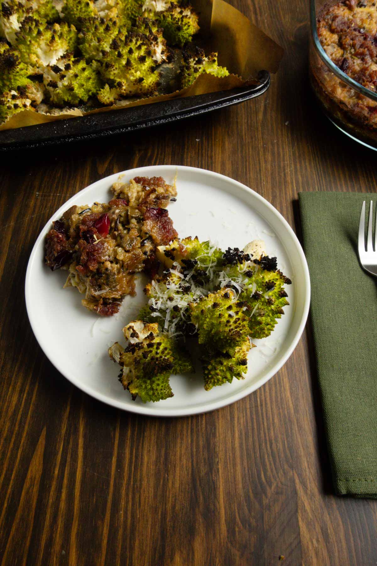 Romanesco with shaved parmesan on top.